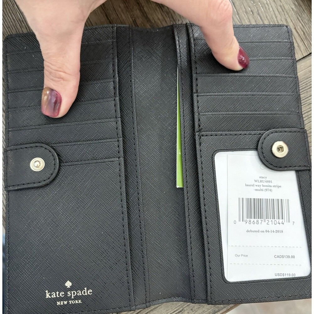 Kate Spade New York Staci Colorblock Large Slim Bifold Wallet Leather NEW NWT - Picture 3 of 7